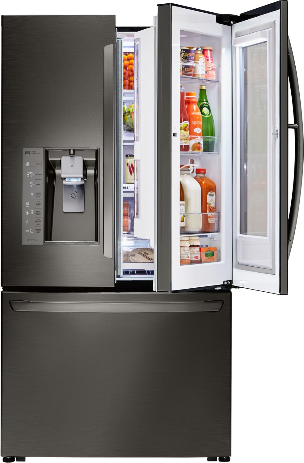 LG Black Stainless Steel Counter-Depth French Door Refrigerator (24 Cu. Ft.) - LFXC24796D