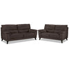 Braylon Leather Sofa and Loveseat Set - Dark Chocolate