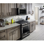 KitchenAid Black Stainless Steel Slide-In Gas Convection Range (5.8 Cu. Ft.) - KSGG700EBS