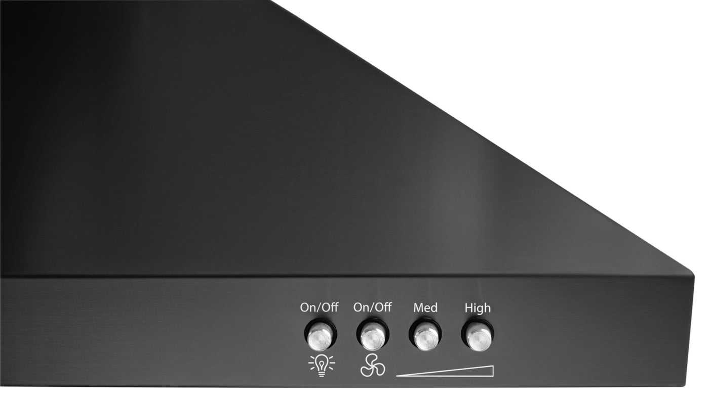 Whirlpool Black Stainless Steel 30" 400 CFM Canopy Wall-Mount Range Hood - WVW53UC0HV