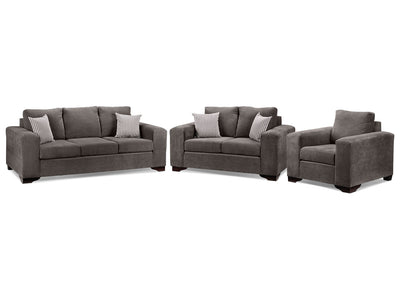 Fava 3 Pc. Living Room Package - Grey