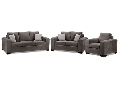 Fava Sofa, Loveseat and Chair Set - Grey