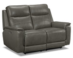 Firenze Power Reclining Sofa and Reclining Loveseat Set - Grey