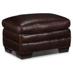 Amarillo Leather Ottoman - Brown