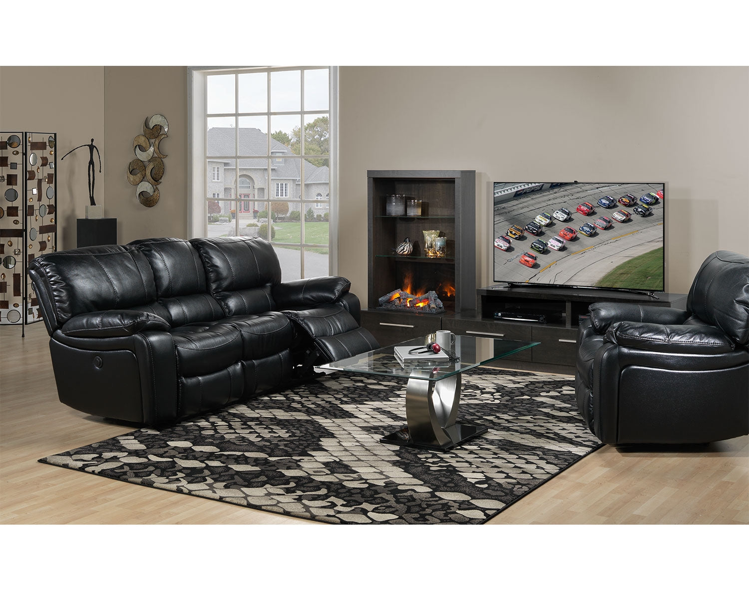 Santorini Power Reclining Sofa - Black