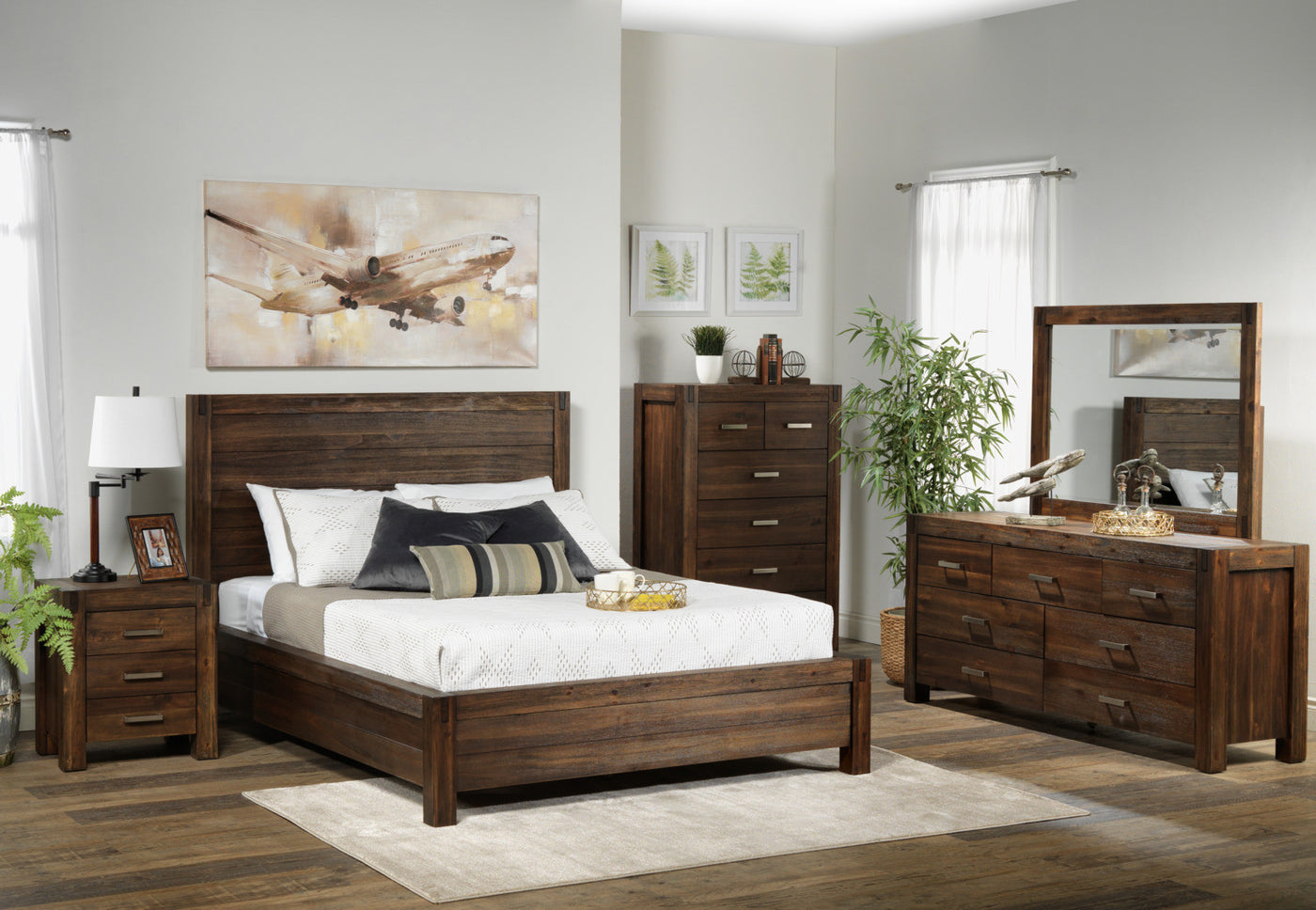 Birmingham 6-Piece Queen Bedroom Package - Dark Oak