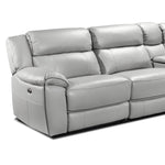 Holton Leather 4-Piece Sectional with Right-Facing Chaise - Grey