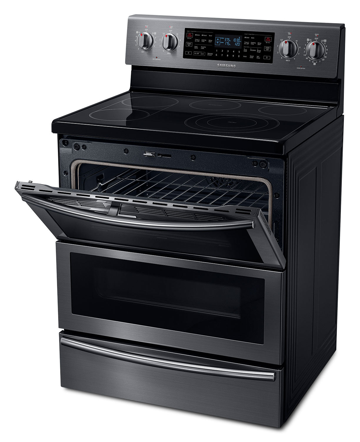 Samsung Black Stainless Steel Freestanding Electric Convection Range (5.9 Cu. Ft.) - NE59J7850WG/AC