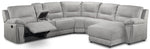 Pasadena 6-Piece Reclining Sectional with Right-Facing Chaise - Light Grey
