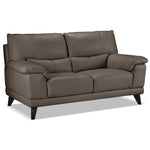 Braylon Leather Sofa, Loveseat and Chair Set - African Grey