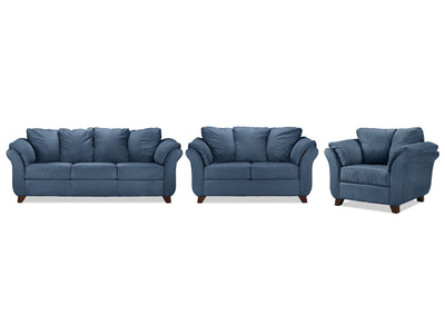 Collier Sofa, Loveseat and Chair Set - Cobalt Blue