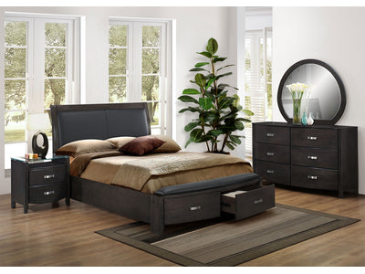 Cinema 6-Piece King Storage Bedroom Package - Charcoal