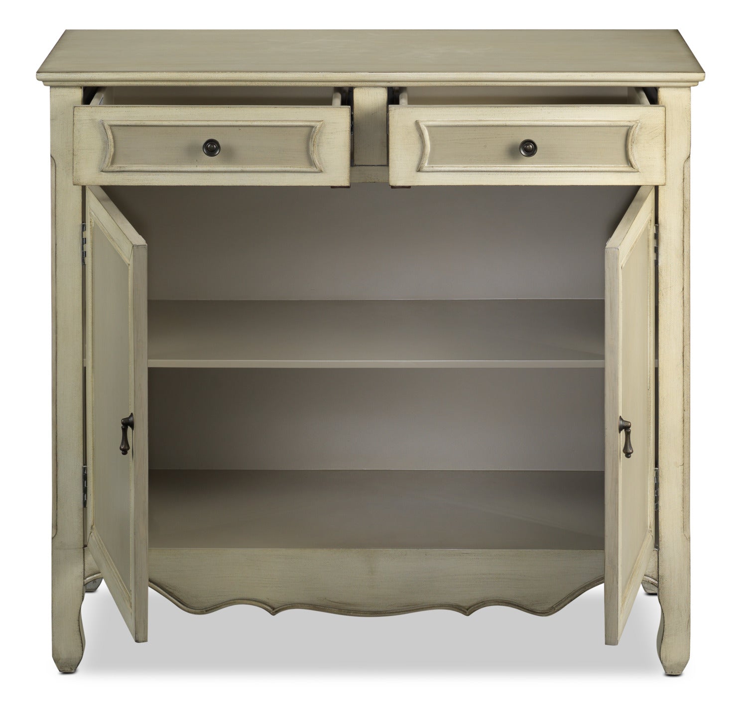 Beasley Accent Cabinet with Drawers - Antique White and Grey
