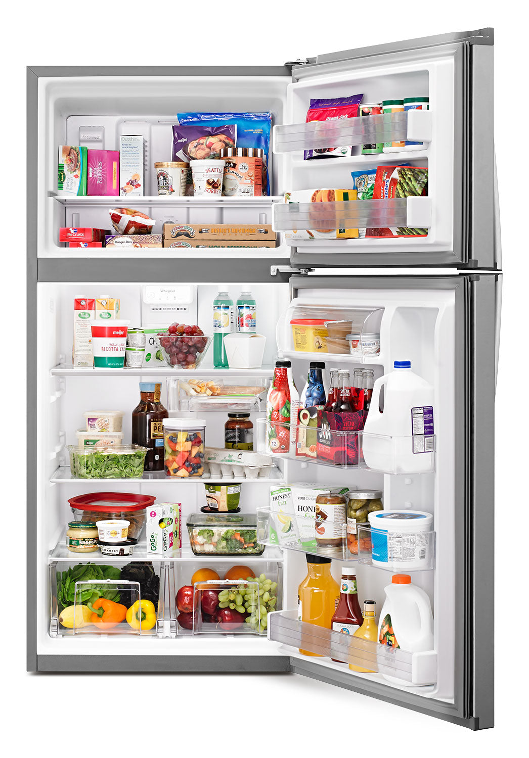 Whirlpool Monochromatic Stainless Steel Top-Freezer Refrigerator (19.2 Cu. Ft.) - WRT519SZDM