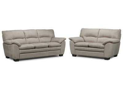 Kelleher Sofa and Loveseat Set - Silver Grey