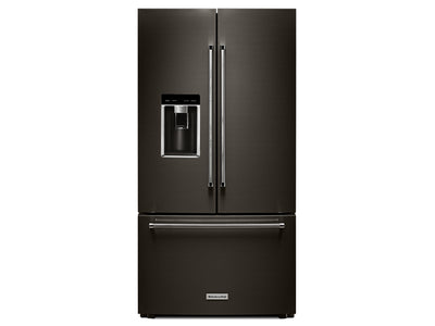 KitchenAid Black Stainless Steel Counter-Depth French Door Refrigerator (23.8 Cu. Ft.) - KRFC704FBS