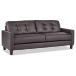 Kylie Leather Sofa and Loveseat Set - Coffee