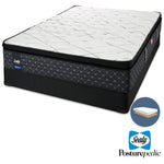 Sealy Pathos Plush Queen Mattress and Low-Profile Boxspring Set