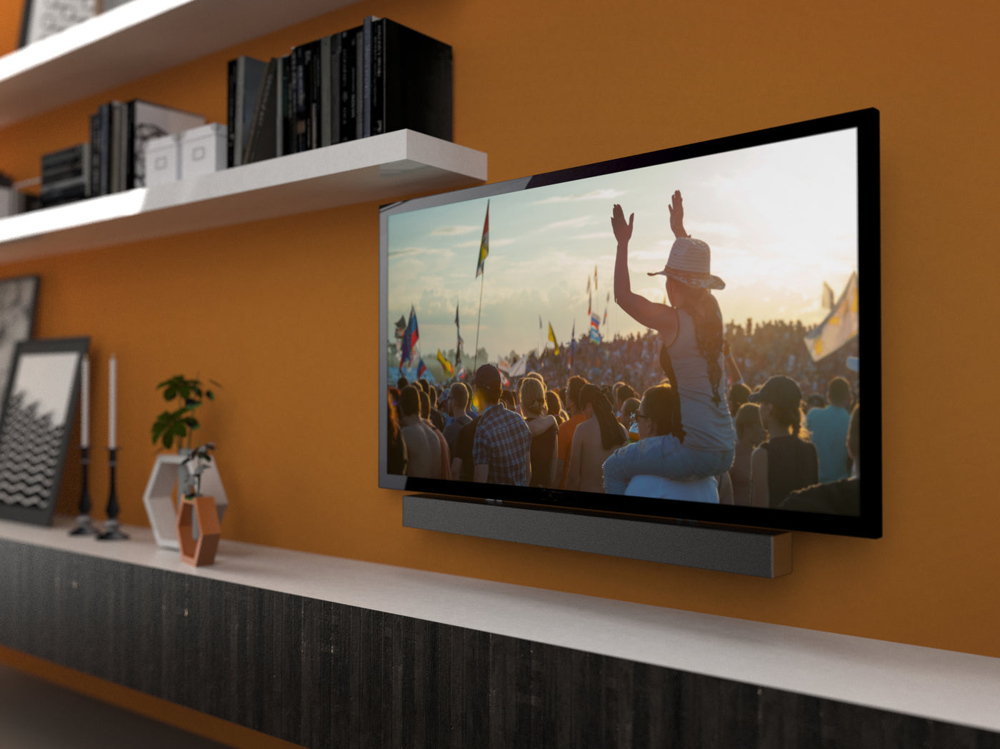Universal Sound Bar Mount, Compatible With VESA Compliant TVs and Mounts - SB100