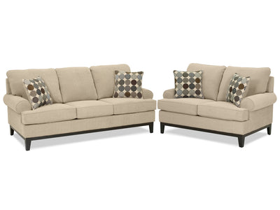 Crizia Sofa and Loveseat Set - Mocha