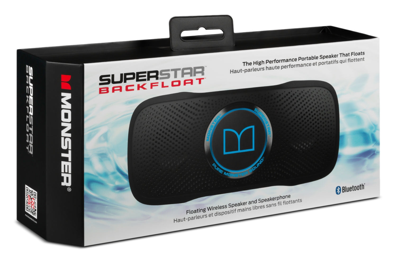 Monster SuperStar BackFloat Bluetooth Speaker - Black with Neon Blue