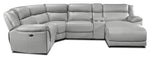 Holton Leather 5-Piece Sectional with Right-Facing Chaise - Grey