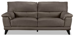 Braylon Leather Sofa - African Grey