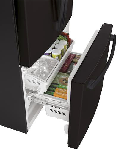 GE Black Counter-Depth French Door Refrigerator (18.6 Cu. Ft.) - GWE19JGLBB