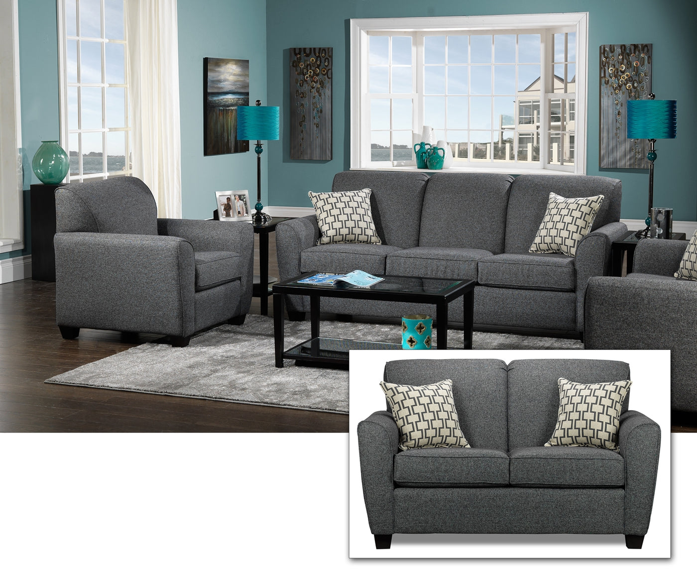 Ashby 3 Pc. Living Room Package - Grey