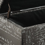 Boardwalk Large Storage Ottoman - Scroll Grey