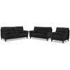 Braylon Leather Sofa, Loveseat and Chair Set - Classic Black