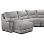 Pasadena 6-Piece Reclining Sectional with Left-Facing Chaise - Light Grey