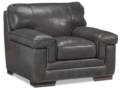 Stampede Leather Chair - Charcoal