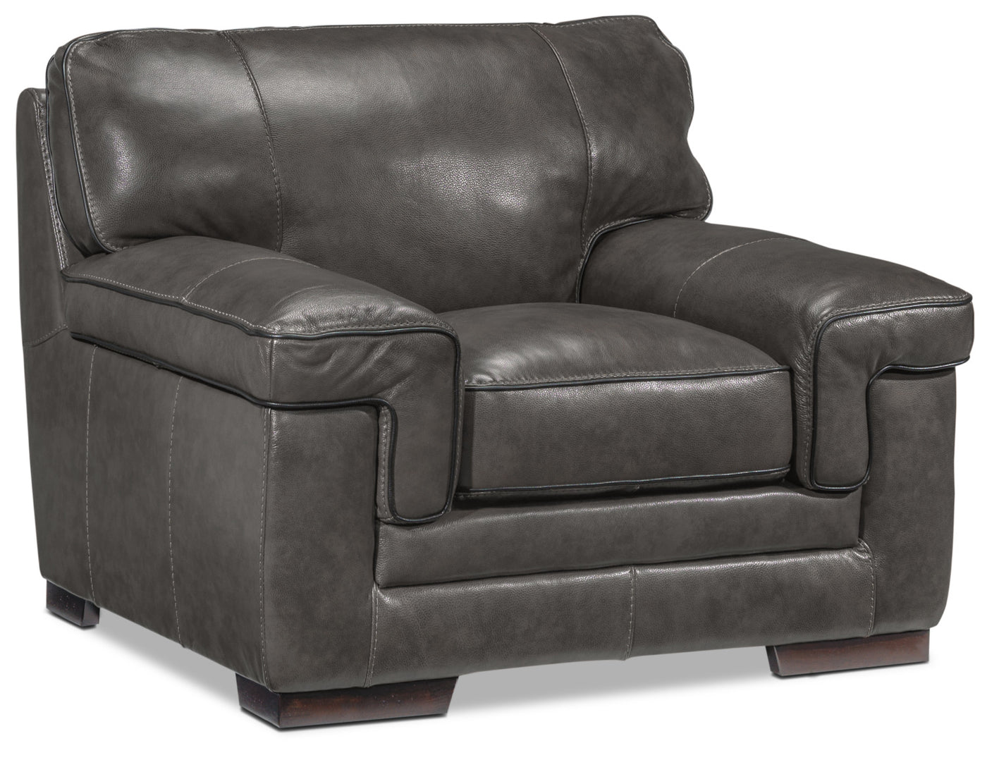 Stampede Leather Chair - Charcoal
