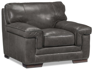 Stampede Leather Chair - Charcoal