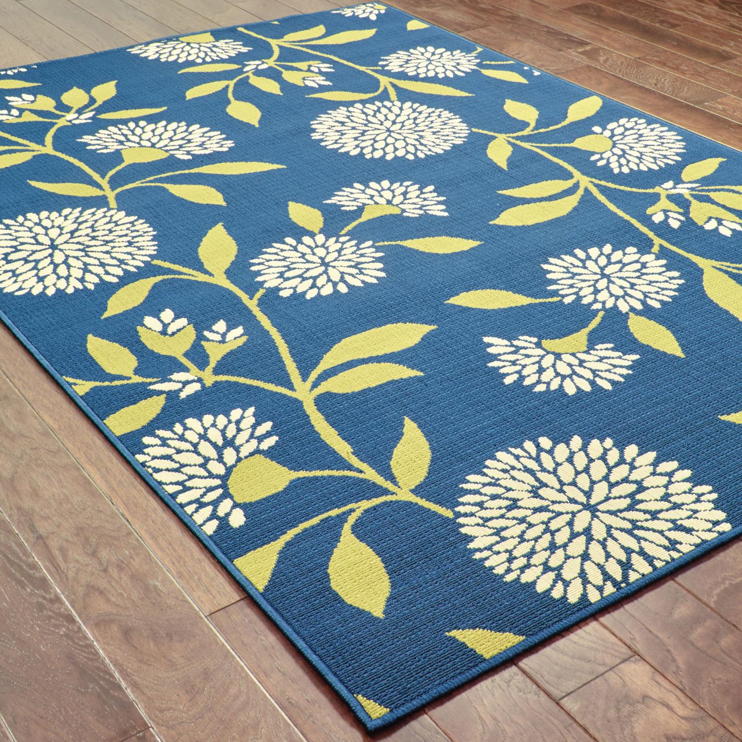 Lagoon W8327LL Floral Indoor/Outdoor Area Rug (7'10"X10'10")