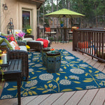 Lagoon W8327LL Floral Indoor/Outdoor Area Rug (7'10"X10'10")
