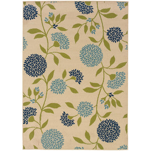 Lagoon W8327YL Floral Indoor/Outdoor Area Rug (3'7"X5'6")