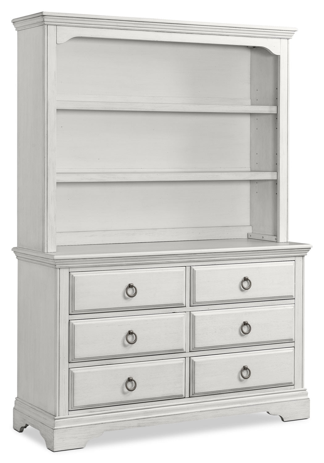 Riley Hutch Bookcase - Brushed White