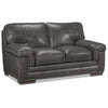 Stampede Leather Loveseat - Charcoal