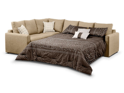 Athina 2-Piece Sectional with Right-Facing Queen Sofa Bed  - Mushroom