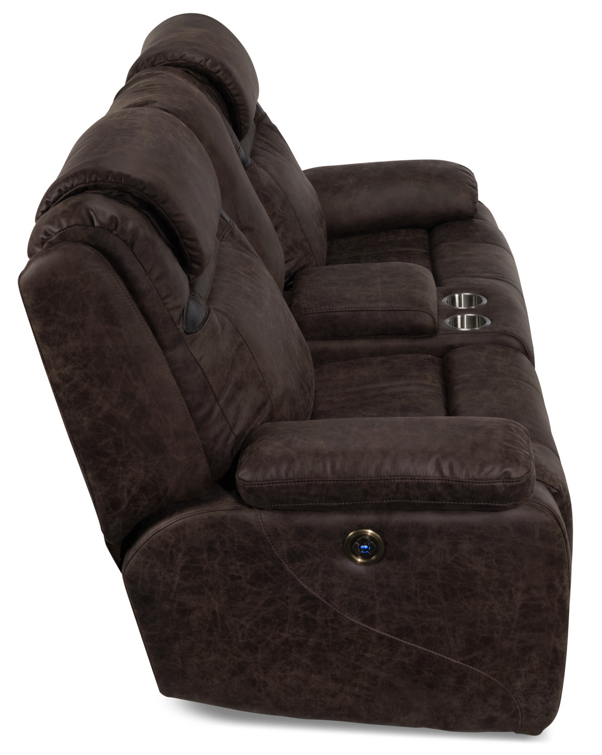 Rebel Power Reclining Loveseat with Console - Brown