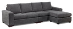 Danielle 2-Piece Sectional with Right-Facing Chaise - Grey