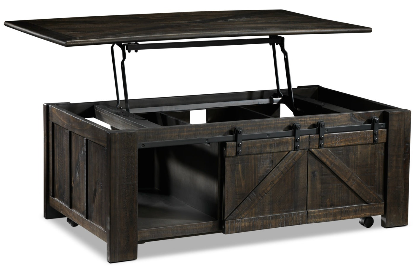 Gable 50" Lift-Top Coffee Table - Weathered Charcoal