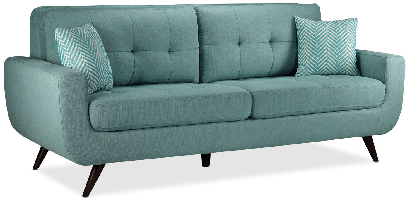 Julian Sofa and Loveseat Set - Teal