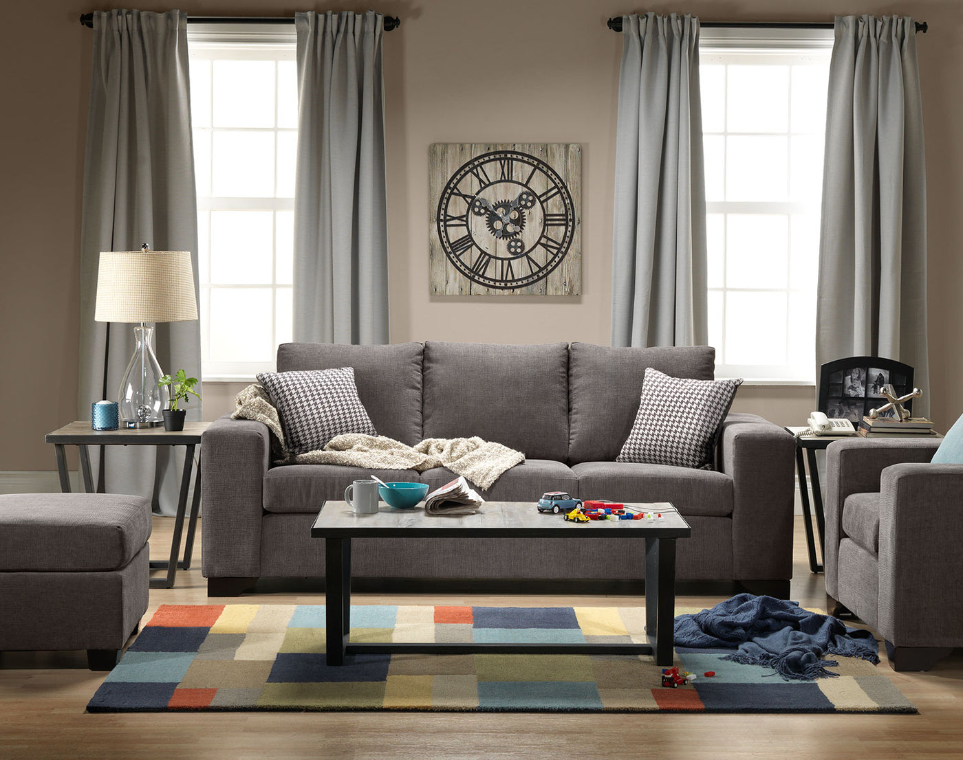 Fava Ottoman - Grey