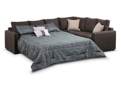 Athina 2-Piece Sectional with Left-Facing Queen Sofa Bed - Nutmeg