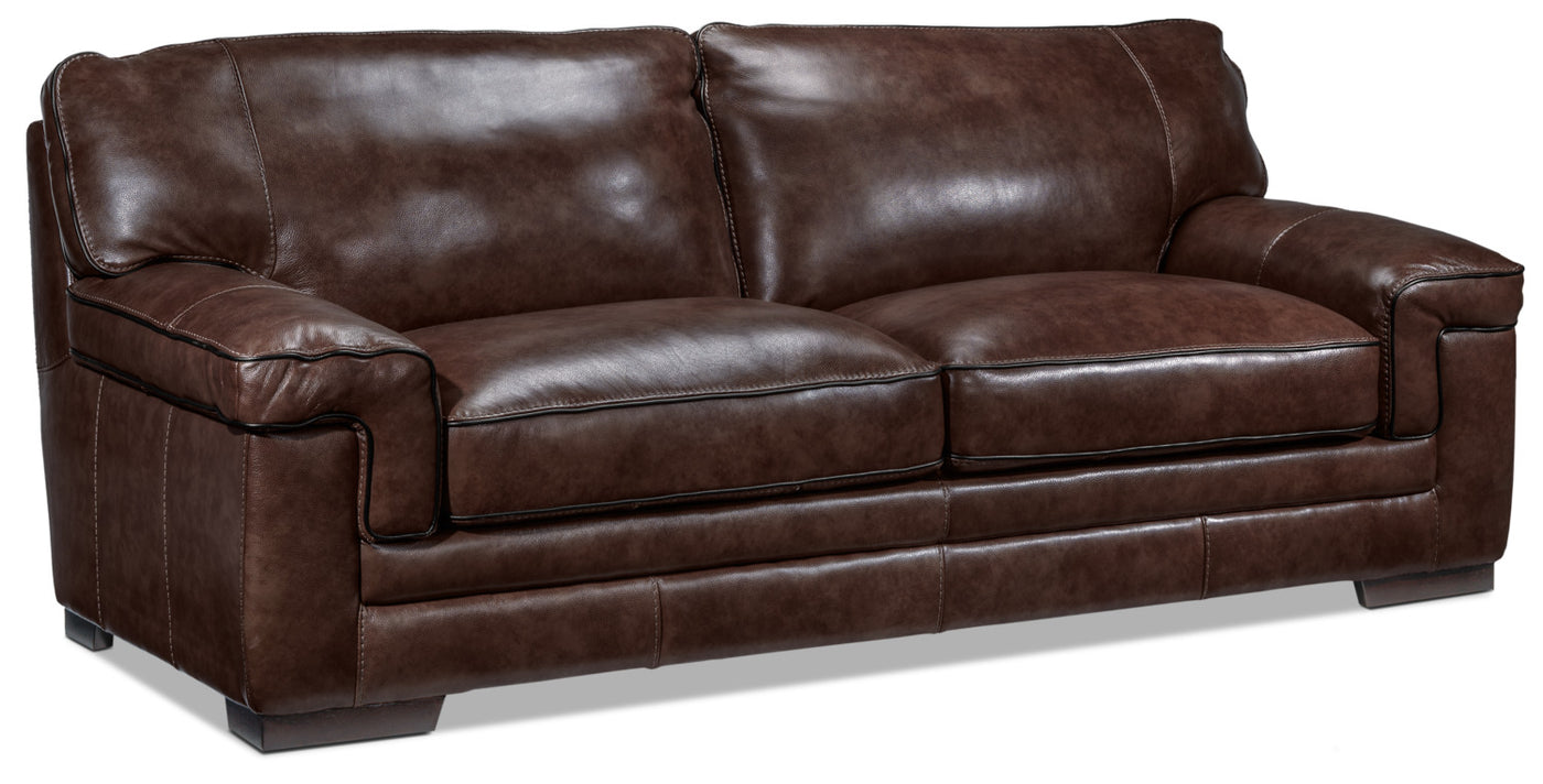 Stampede Leather Sofa - Coffee