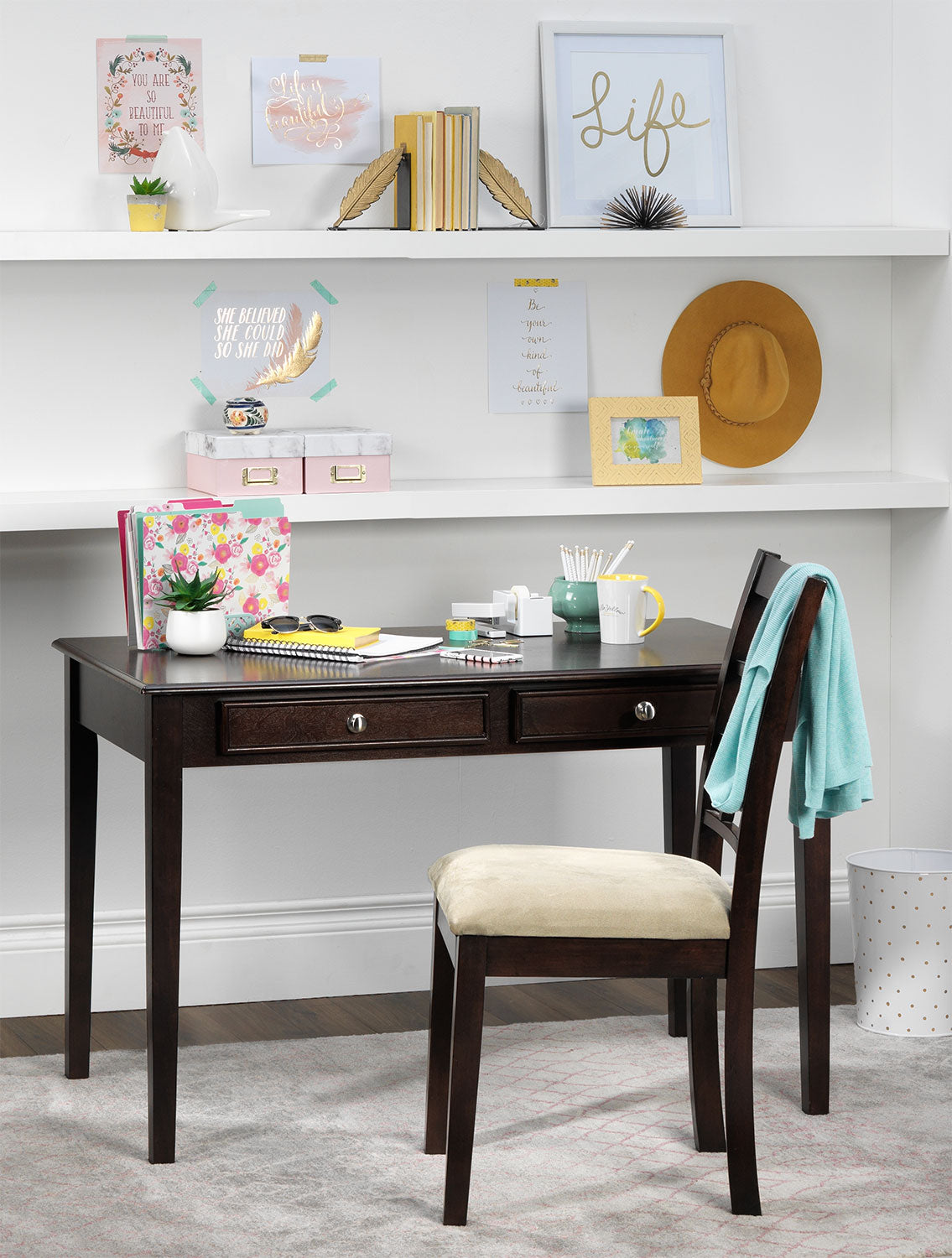 Tyndall Desk and Chair Package - Espresso