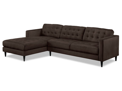 Paragon 2-Piece Sectional with Left-Facing Chaise - Dark Chocolate